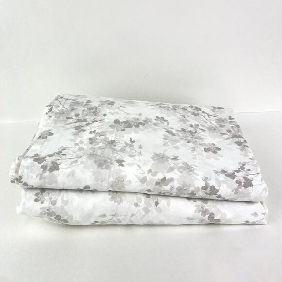 Lauren Ralph Lauren White & Grey Floral Twin Sheet Set - Picture 1 of 3